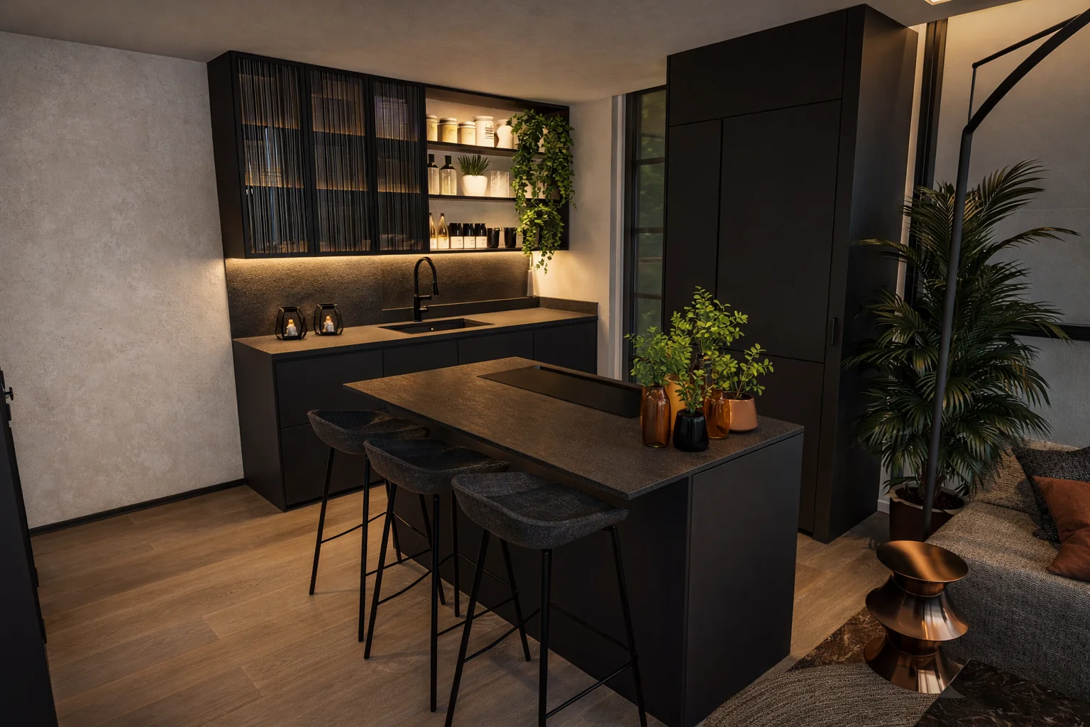 Cabaña Bruma · Detalle de cocina integrada