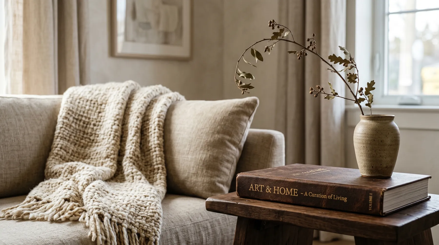 Detalle de curaduría de textiles y accesorios · interiorismo residencial high-end · firma César Serrano