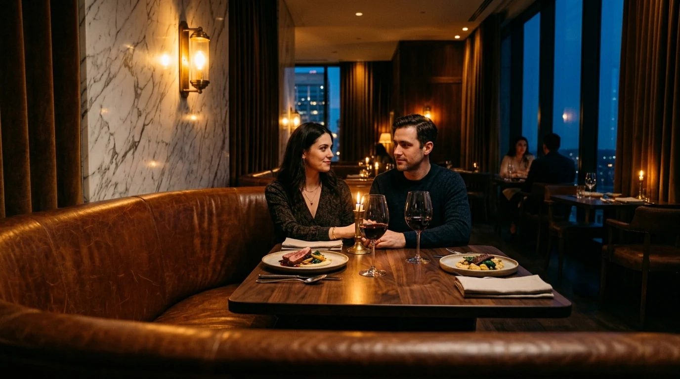 Atmósfera íntima en restaurante de lujo diseñado por César Serrano, diseñador de interiores