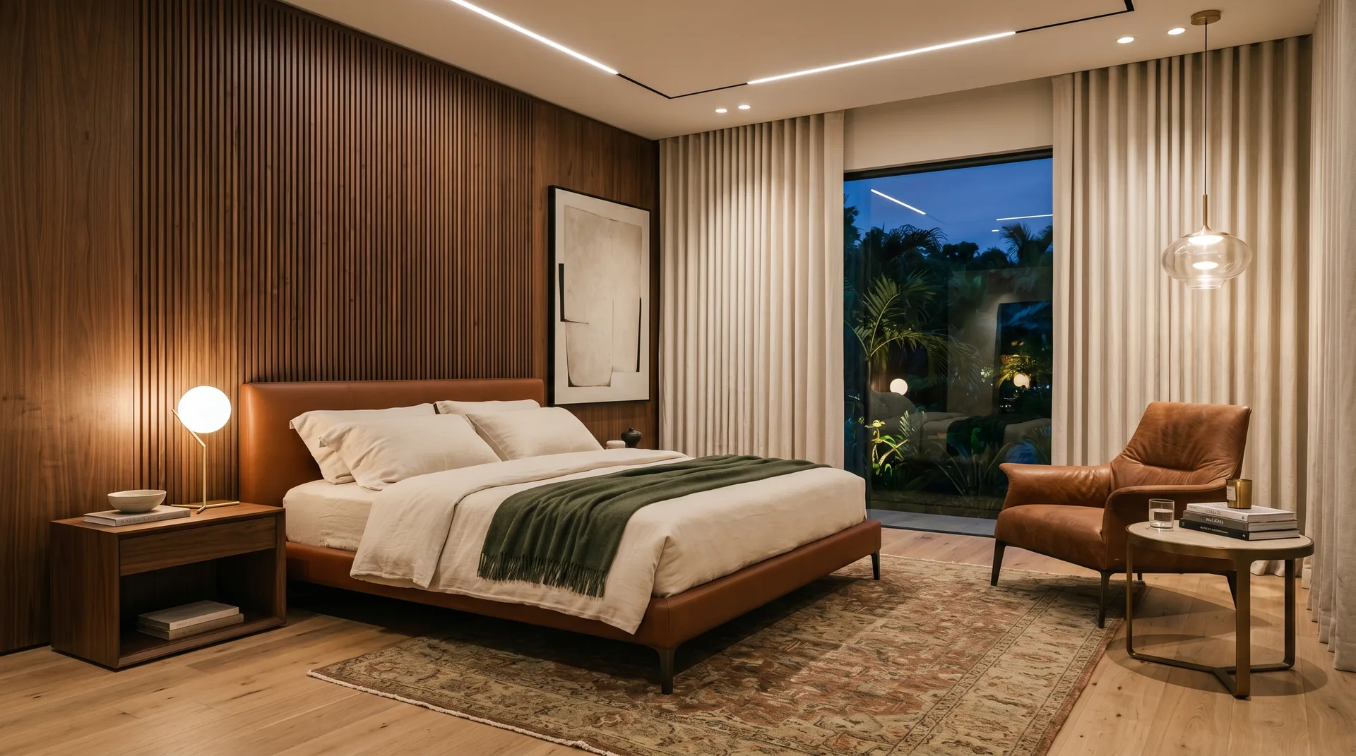 Suite principal de hotel boutique de lujo con cama Molteni y sillón Baxter