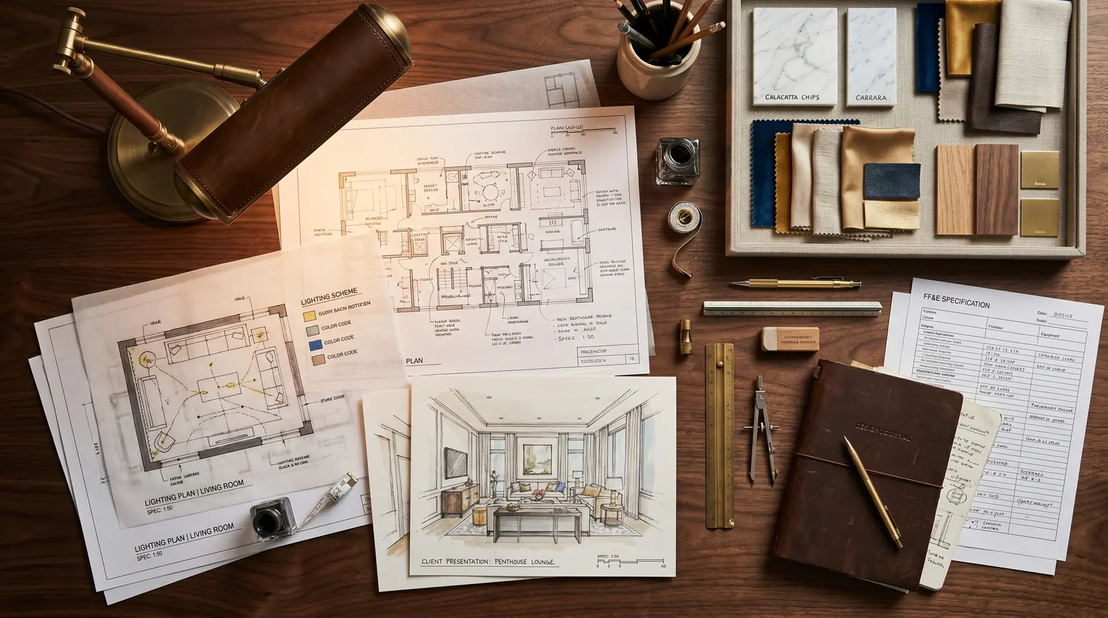 Planimetría técnica y especificación de materiales · documento maestro del proyecto residencial · César Serrano