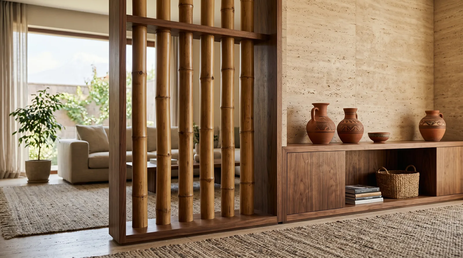 Guadua y madera reinterpretadas con criterio contemporáneo en Armenia · diseño César Serrano