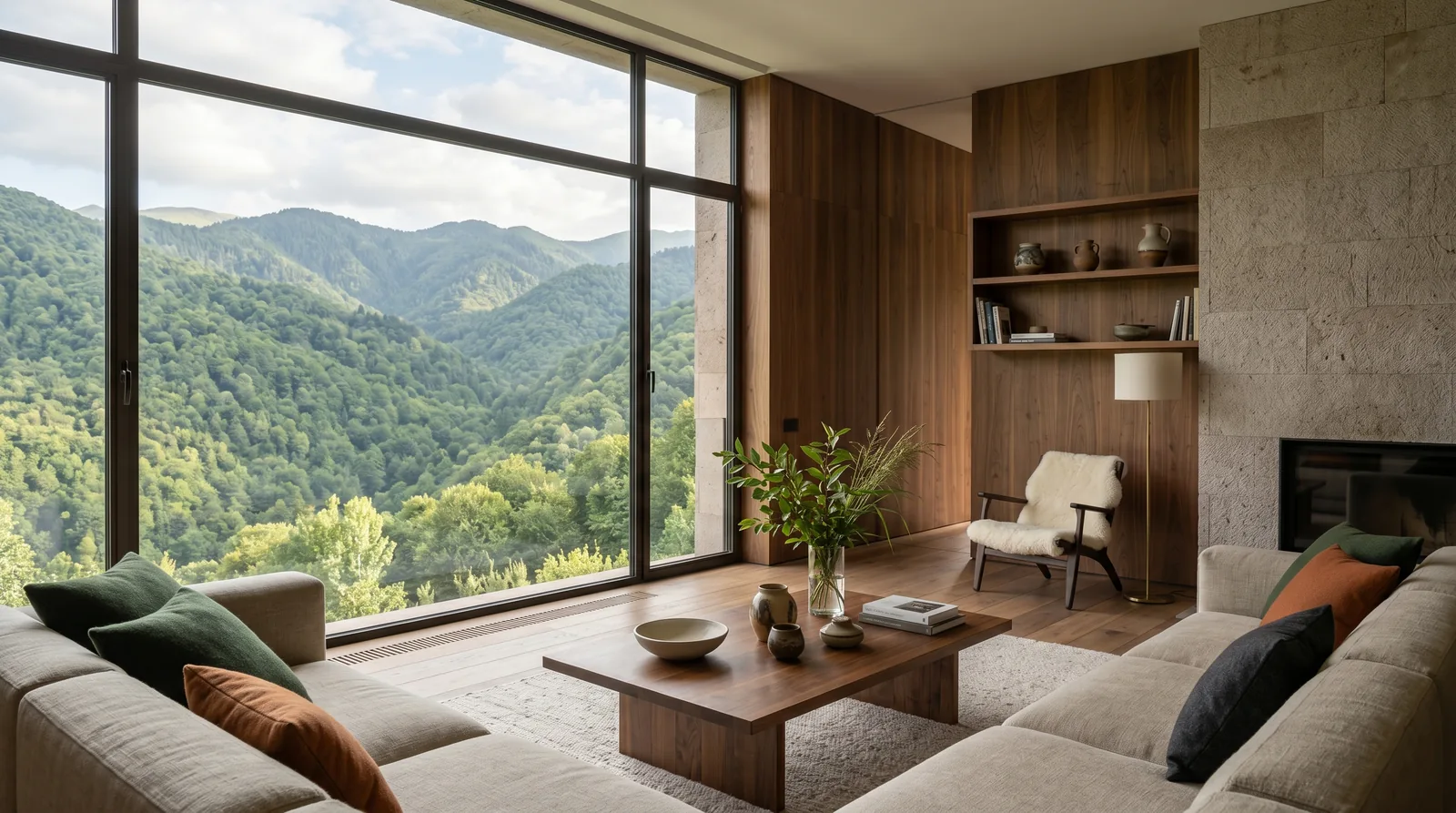 Interior contemporáneo en Armenia que traduce el paisaje cafetero sin cliché · diseño César Serrano