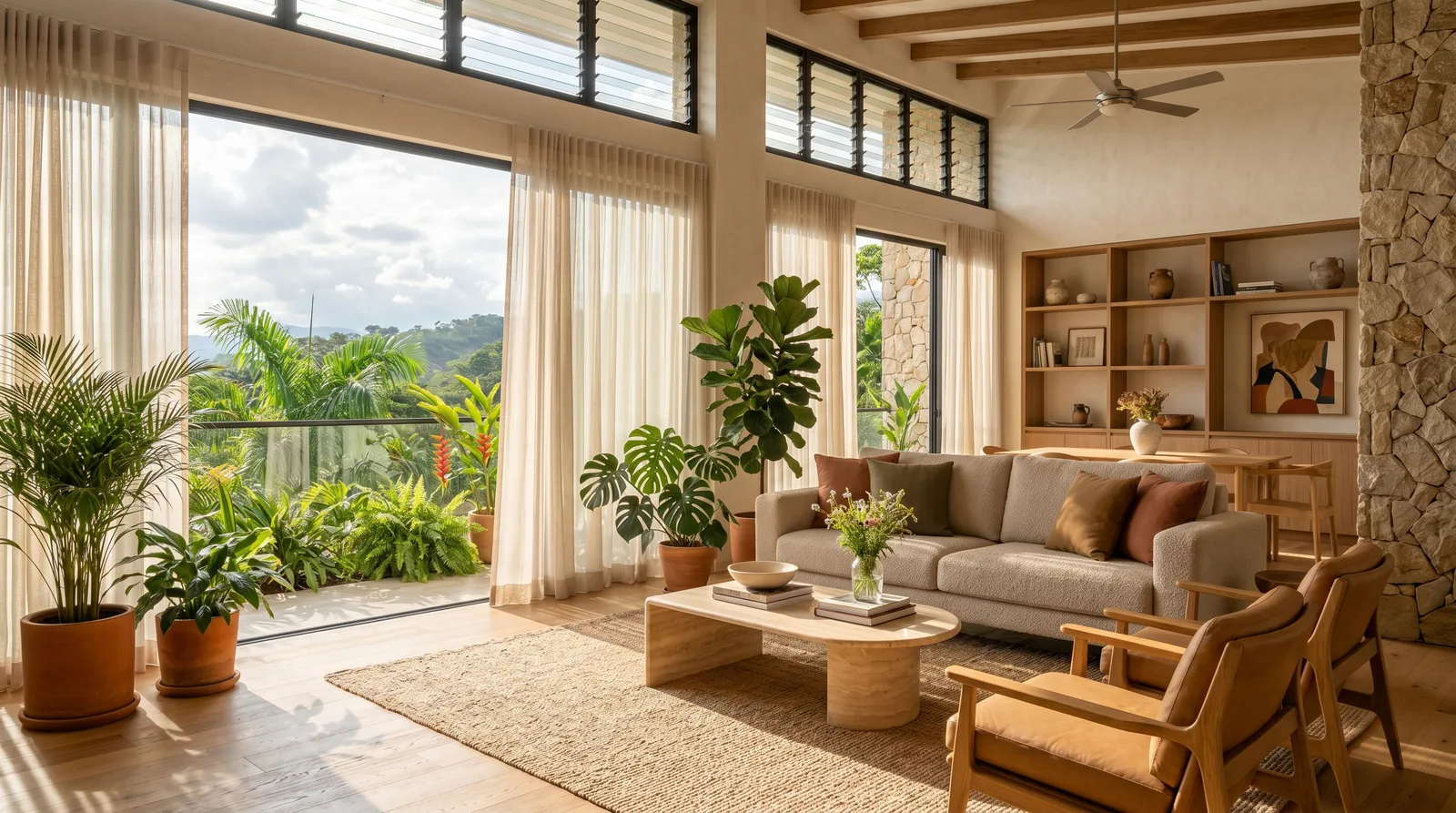 Sala bañada de luz natural en Bucaramanga · diseño César Serrano